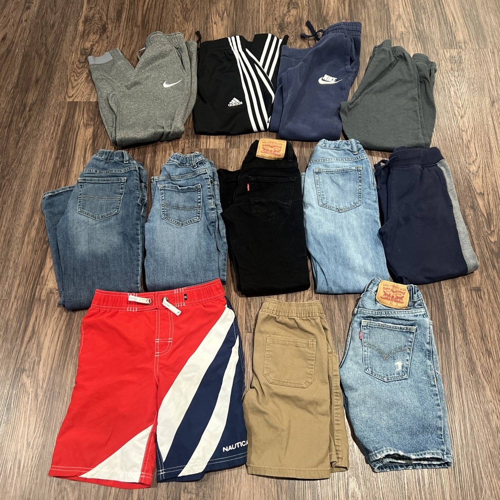Lot of 12 Pair Youth Jeans -shorts Sizes 8 Children's Place Levi's Nautica Gap